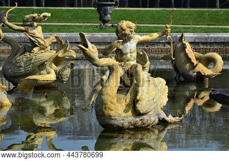 Dragon Fountain In Versailles Park, Paris (france)