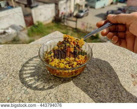 Stock Photo Of Authentic Delicious India Green Gram Sprouts Curry, Dish Made With Green Gram Sprouts