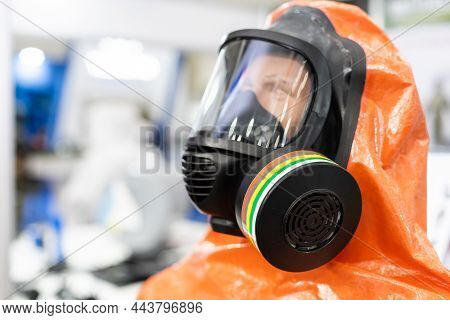 Mannequins Wearing A Gas Mask. Man Mannequin.