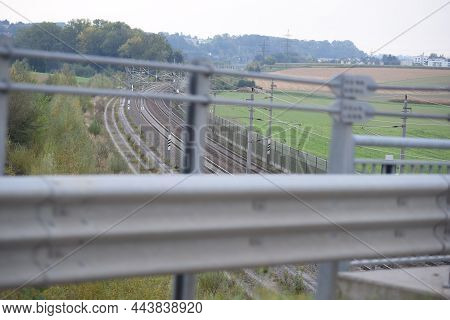 Railroad Line For Rail Bound And Train Traffic And Public Transport