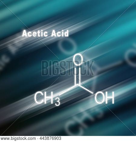 Acetic Acid, Structural Chemical Formula Futuristic Background