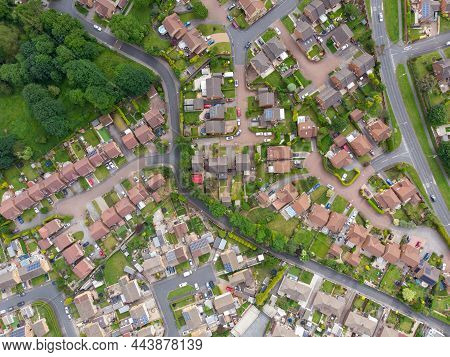 Aerial Photo Over Looking The Area Of Leeds Known As Morley In West Yorkshire Uk, Showing A Typical