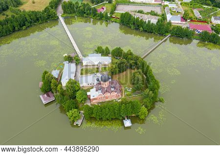 A Famous Orthodox Monastery In Russia Near The City Of Pokrov, Ostrovnaya Female Hermitage.
