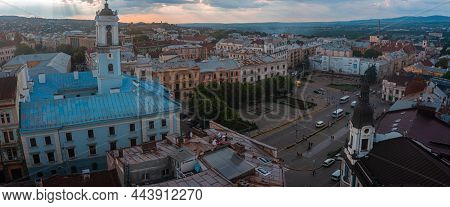 Beautiful Aerial View Of The Chernivtsi City From Above Western Ukraine.