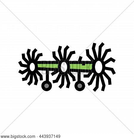 Rakes Farmland Equipment Color Icon Vector. Rakes Farmland Equipment Sign. Isolated Symbol Illustrat