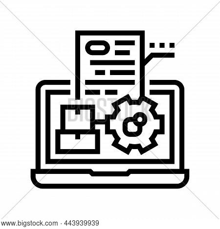 Mrp Process Line Icon Vector. Mrp Process Sign. Isolated Contour Symbol Black Illustration