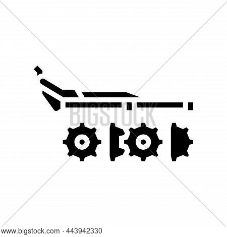 Harrow Farm Equipment Glyph Icon Vector. Harrow Farm Equipment Sign. Isolated Contour Symbol Black I