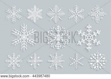 Snowflakes Doodle Hand Drawn For Christmas Design.