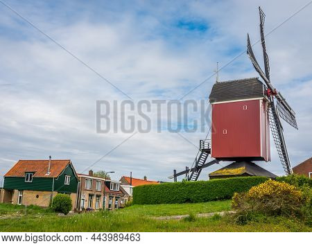 Old Windmill From 1684 In Sint-annaland, Province Of Zeeland, The Netherlands