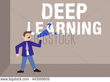 Sign Displaying Deep Learning. Business Showcase Hierarchical Abstractions Artificial Intelligence A