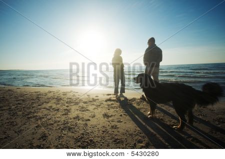 Op het strand (echt) paar