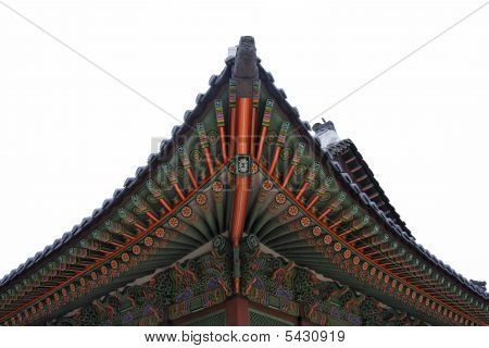 Široký úhel střechy tradiční korejské