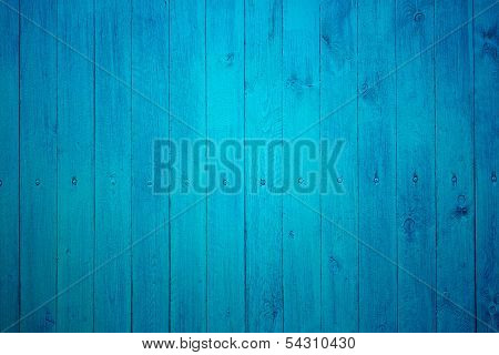 Part Of Blue Wooden Fence