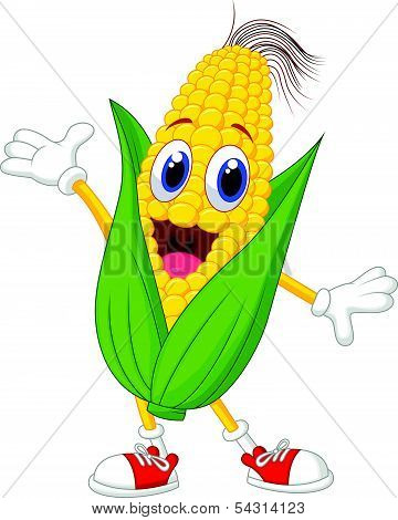 Cute corn cartoon character