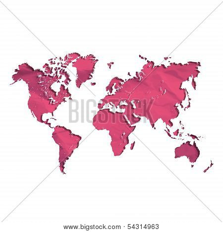 Worlds Map Over White Background. Vector Background