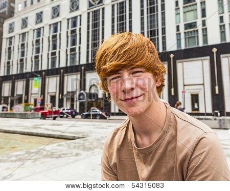 Boy In Puberty With Pickles In The Face