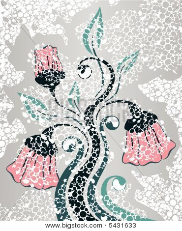 Fleurs roses sur Gray