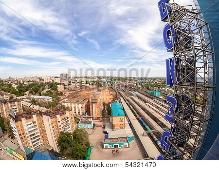 Samara, Russia -View From The Lookout Of Samara Rail Terminal