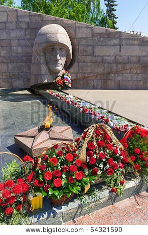 Samara, Russia -  The Eternal Flame In The Memorial Complex Of City Samara