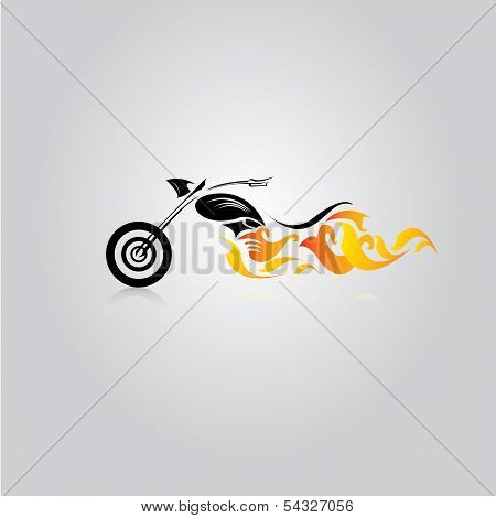 vector Silhouette of classic motorcycle. moto icon