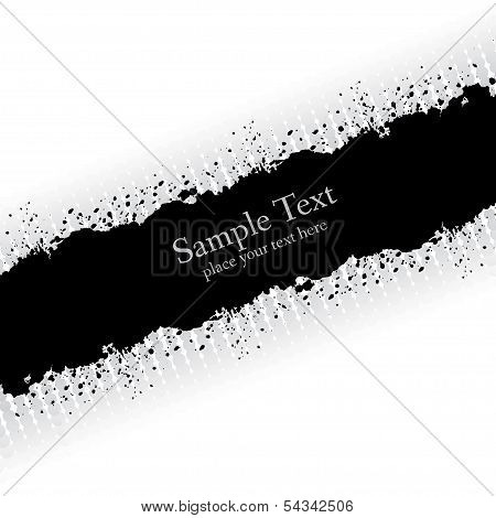 Slanting Gray Ink Grunge Banner.