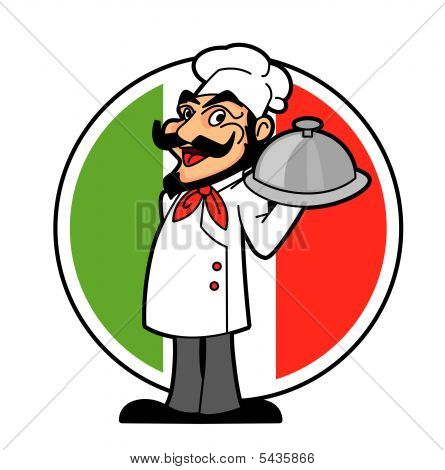 Italienischer Koch mit Teller