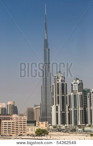 View On Burj Khalifa, Dubai, Uae, At Night