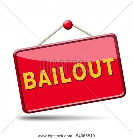 bailout or bankruptcy economic crisis and financial recession icon sign or button