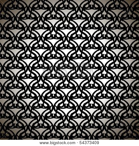 Black Lace Pattern On White Background
