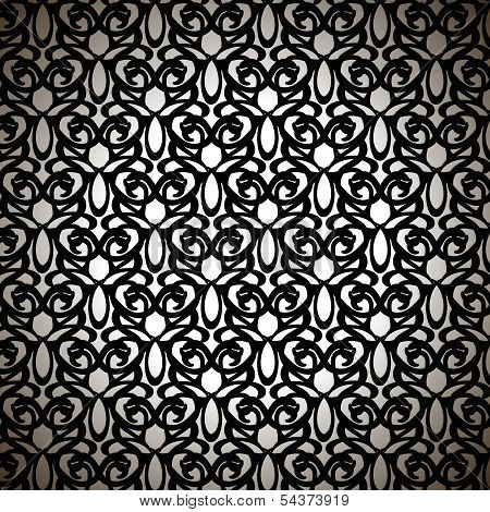 Elegant Black Forged Pattern On White Background