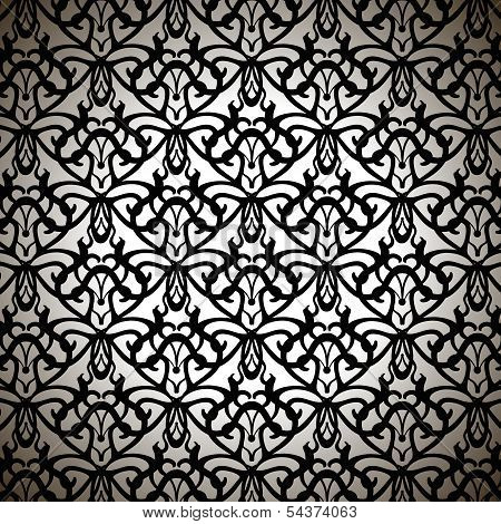Elaborate Black Forged Pattern On White Background