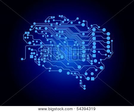 Human brain, logical thinking, vector