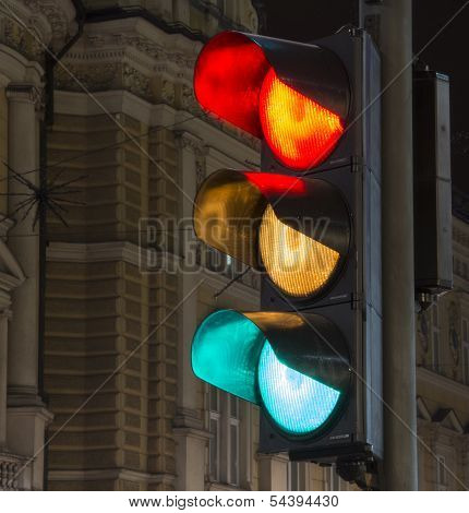 All the colors of a traffic light