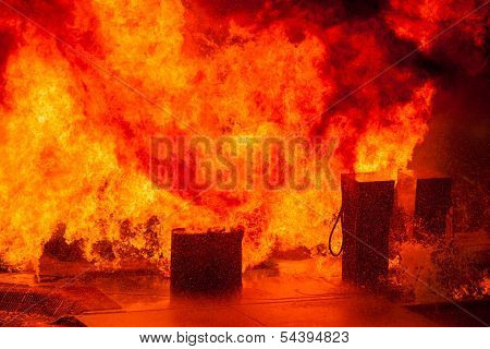 Gas Pumps On Fire