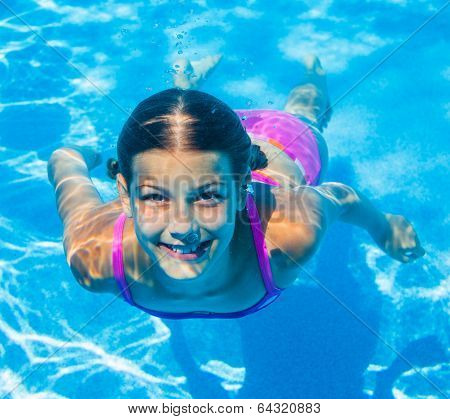 Underwater beautiful girl