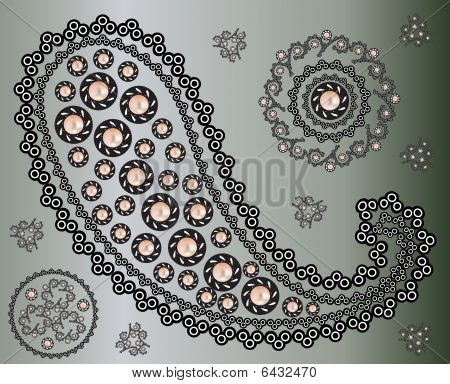 Paisley (turecká okurky) a arabesky