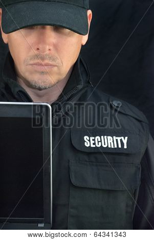 Security Holds Laptop Display To Camera