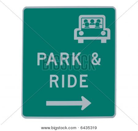 Road sign - Park & Ride, isolated