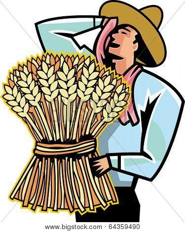 The view of farmer is laughing 