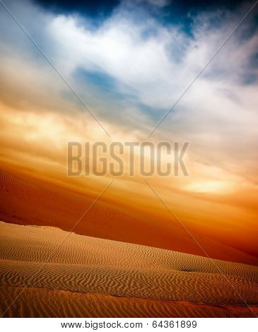 sand desert, sunset