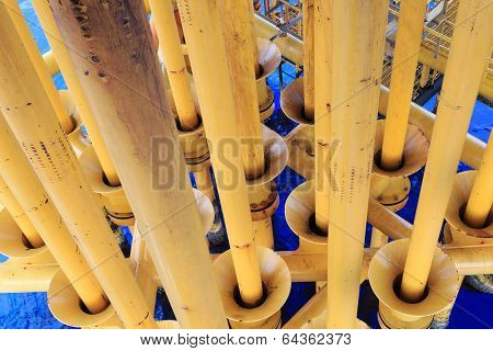 Oil And Gas Producing Slots At Offshore Platform - Oil And Gas Industry