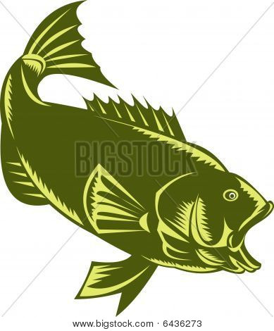 Bas largemouth drzeworyt styl