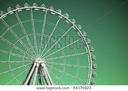 noria booths with blue sky in Zaragoza, Aragon, Spain