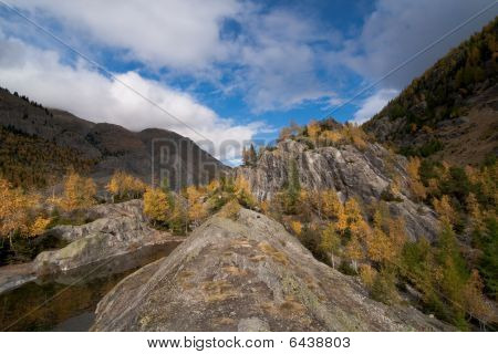 Autumnal landscape. Swiss Alps