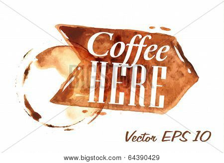 Pointer drawn with coffee