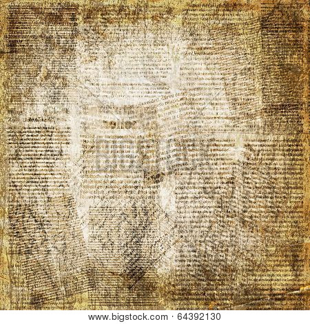 Grunge Abstract Newspaper Background For Design With Old Torn Posters