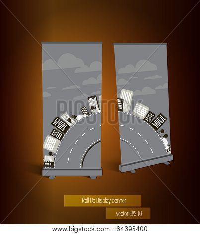 A display with stand banner template design. Vector illustration