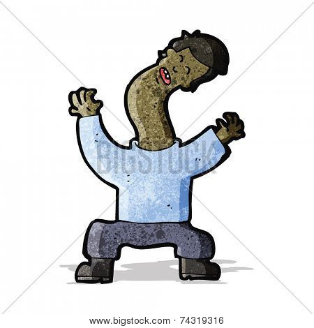 cartoon man with bent neck
