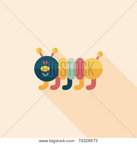 Caterpillar Flat Icon With Long Shadow,eps10