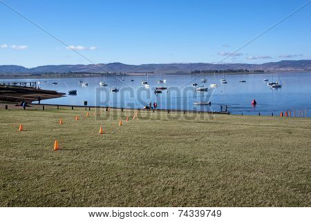 Early Morning Preparations For Triathlon Marathon Race